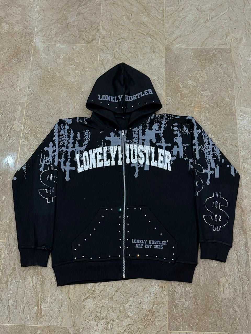 “LONLEY HUSTLER“ ZIP UP JACKET